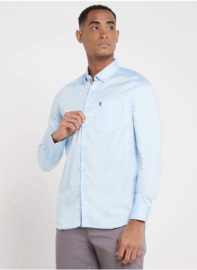 اشتري Thomas Scott Men Blue Regular Fit Relaxed Cotton Casual Sustainable Shirt في الامارات