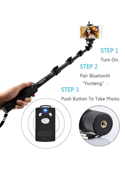 اشتري Selfie Stick Monopod with Shutter Bluetooth Remote Control Compatible with All Phones في الامارات