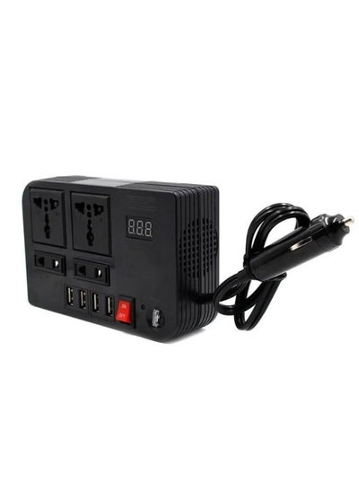 اشتري 300W سيارة العاكس العاكس DC 12V إلى AC 220V سيارة أخف محول الطاقة محول الفاصل 4 شاحن USB شحن سريع في السعودية