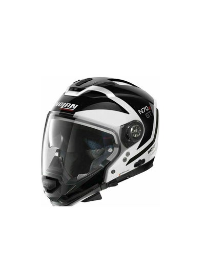 Buy Nolan N70-2 GT Glaring 49 N-Com Crossover/Convertible Helmet Metal White XL in UAE