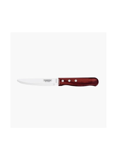 Buy Jumbo 5 Inches Steak Knife with Stainless Steel Blade and Treated Red Dishwasher Safe Polywood Handle in UAE