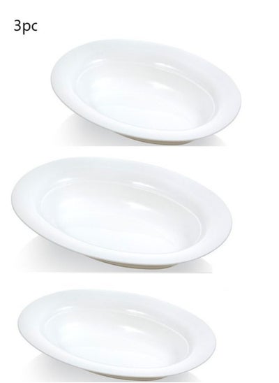 Buy Plastic Serving Platter white 3pcs in Saudi Arabia