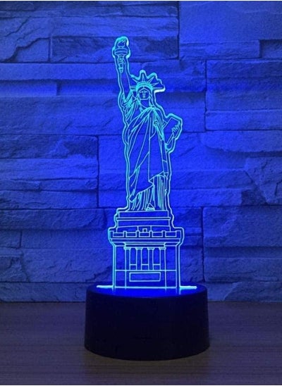 Buy New York City Statue of Liberty 3D LED Multicolor Night Light Touch Desk Lamp Remote Control Home Bedroom Decor Christmas Gift in UAE