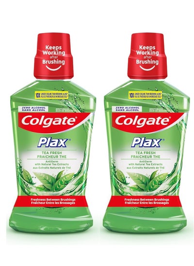 Buy Pack Of 2 Plax Tea Fresh Mouthwash 500ml in Saudi Arabia