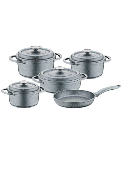 Buy GRANITE COOKWARE 9PCS SET -MADE IN TURKEY -GREY COLOR in UAE