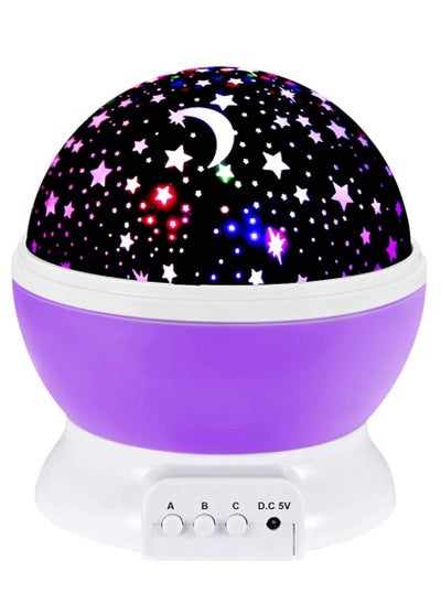 Buy NTECH Night Lights For Girls Zhoppy Star And Moon Starlight Projector Bedside Lamp For Baby Room Kids Bedroom Decorations Birthday Gifts For Girls Purple in UAE