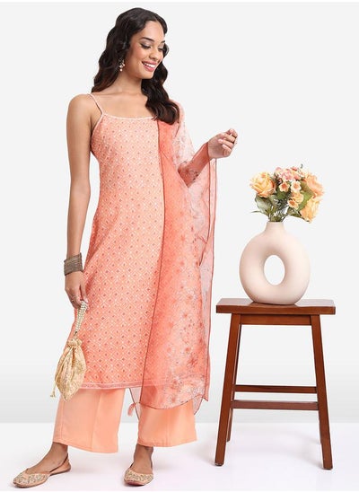 اشتري Geo Print Kurta & Palazzo with Dupatta Co-Ords في السعودية