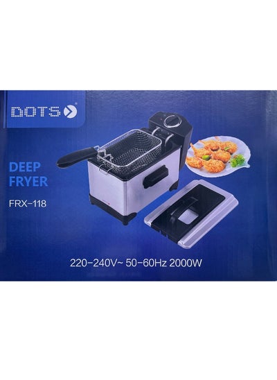 Buy Deep Fryer Temperature Adjustable 3 Liters  2000 Watts Silver in Saudi Arabia