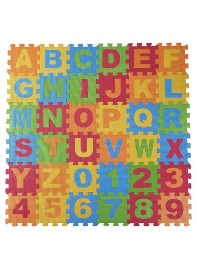 Buy 36-Piece Foam Play Mat Set - Interlocking Alphabet and Numbers Puzzle Tiles in UAE