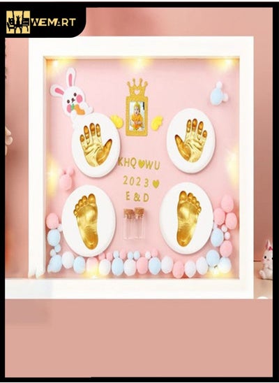 Buy Baby Souvenir Fetal Hair Full Moon Hand and Footprint Frame Set Neonate in Saudi Arabia