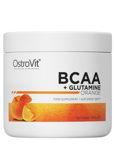 Buy BCAA + Glutamine 200 Grams, Orange in UAE