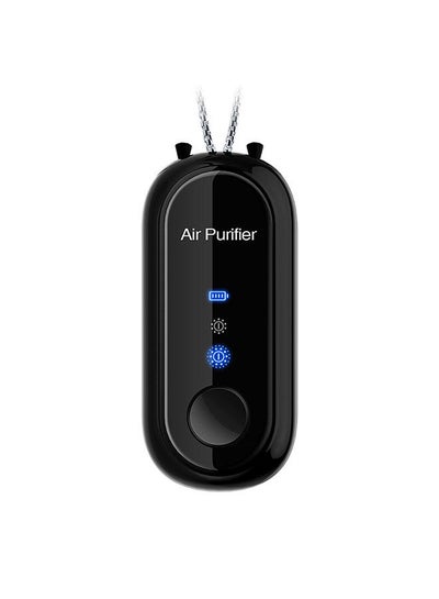 Buy Mini Portable Hanging Neck Anion Air Purifier Fast Air Purification High/Low Gear Adjustment Built-in Battery Black(Chain) in Saudi Arabia