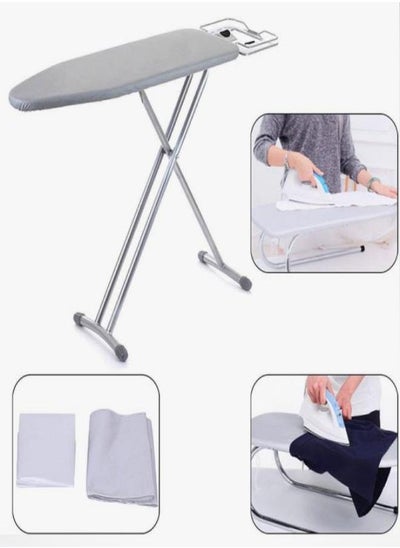 Buy Silver Ironing Board Folding Iron Board Durable Strong High Security Heat-Resisting Antiskid Suitable For Families Hotels Non Stick Ultra Thick Lining 90 * 30cm in Saudi Arabia