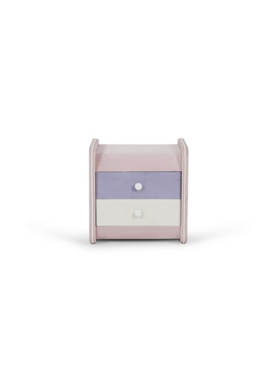 اشتري Rainbow Retreat Kids Nightstand With 2 Drawers Upholstered - Blush Pink في الامارات