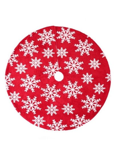 Buy Decorative Christmas Tree Skirt Red/White 90cm in UAE
