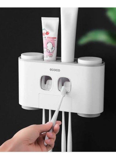 Buy ecoco double sided adhesive toothbrush toothpaste bathroom suppies shower and shampoo holder various colors in Egypt