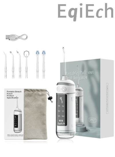 Buy Portable Rechargeable Professional Deep Teeth Oral Irrigator with 6 Modes Water Floss Dental Floss 4 Replaceable Nozzles 2 Replaceable Water Spray Toothbrushes IPX7 Waterproof White in Saudi Arabia