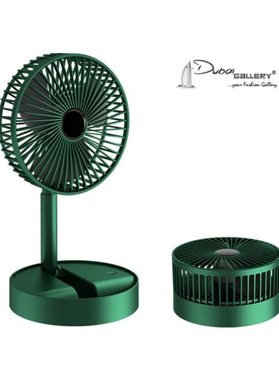 Buy Desk Electric Fan Small Folding Fan with mobile stand USB Charging Rechargeable retractable 3-speed portable Mini fan in UAE
