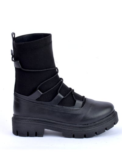 Buy High Quality Leather & Suede Half Boot-Black in Egypt