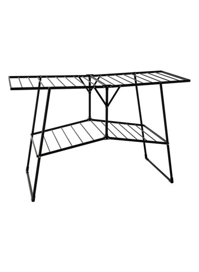 Buy Galvanised Steel Laundry Rack Automatic Closing Black Color 130x53x95cm in Saudi Arabia