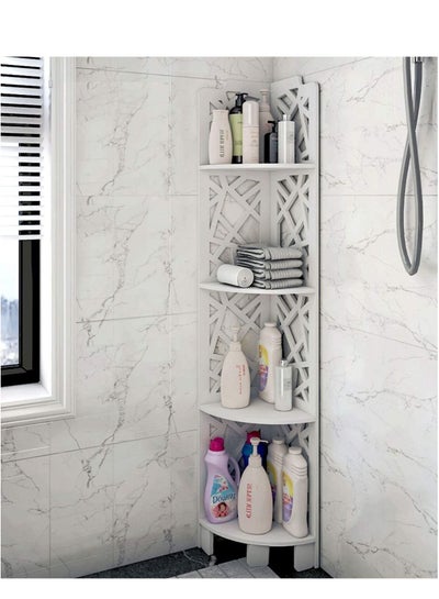 Buy Bathroom Crner Stand White 18x100x18cm in UAE