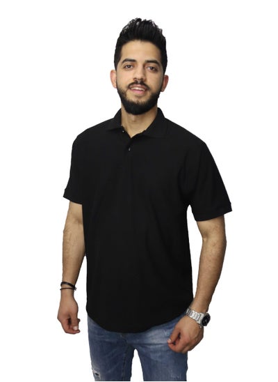 Buy Casual Polo T-Shirt Cotton - Black in Egypt