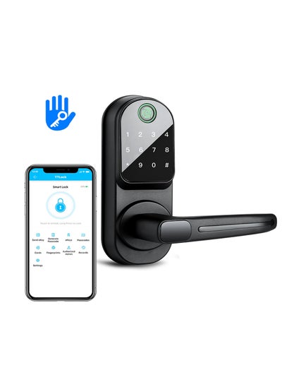 Buy Smart Door Lock, Fingerprint Deadbolt Lock with App Control,  Electronic Smart Lock with TT APP,  Fringerprint and Key, Password in Saudi Arabia