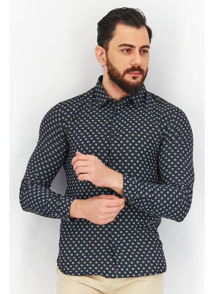 Buy Men Regular Fit Floral Long Sleeve Casual Shirts, Black Combo in Saudi Arabia