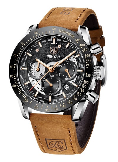 اشتري Watches for Men Quartz Leather Water Resistant Watch 5120BK في السعودية