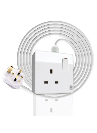 Buy Hassan Heavy-Duty 13A Single Socket Extension Cord, Expandable 2500W Power Cable with UK Plug – Durable and Safe Electrical Extension for Home, Office, and Kitchen Appliances in UAE