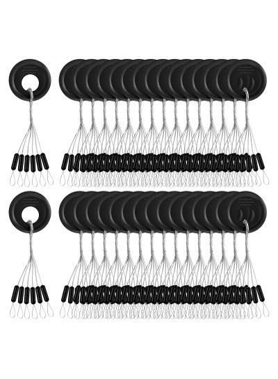 Fishgrub 120 Medium Bobber Stops | Black, 20 Rings Of 6 Stops | For Ice, Fly, Saltwater Fishing