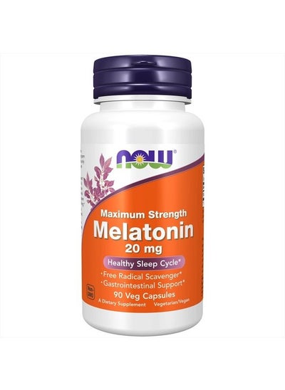 Buy Supplements, Maximum Strength Melatonin 20 mg, Healthy Sleep Cycle*, Free Radical Scavenger*, Gastrointestinal Support*, 90 Veg Capsules in UAE