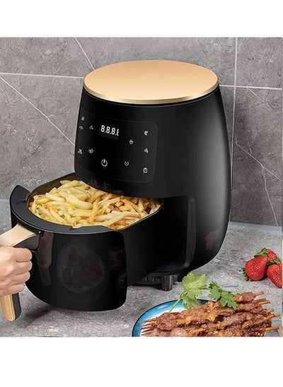 Buy HTH Air Fryer Black 6L Multifunctional Digital Touch Air Fryer with Adjustable Temperature Control, Timer, LED Display, Rapid Air Circulation Technology, Non-Stick Basket, Healthy Oil-Free Cooking, Easy Clean, and Energy-Efficient Design for Crispy and Delicious Meals in UAE