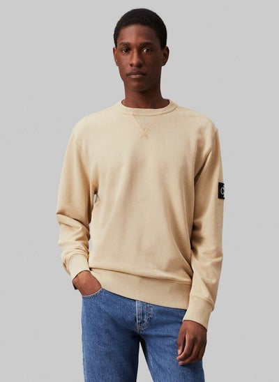 Buy Washed Badge Crew Neck Sweatshirt in Saudi Arabia