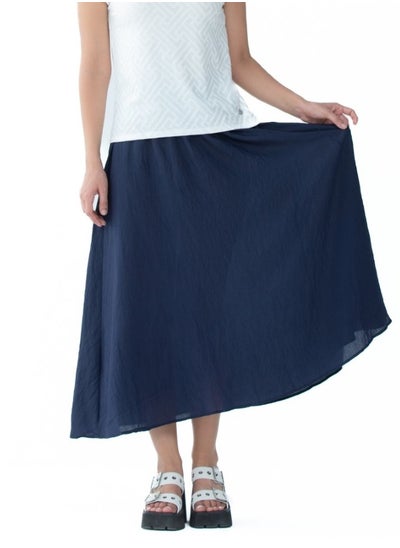 Buy Women's High-Waisted Midi Skirt - Navy in UAE