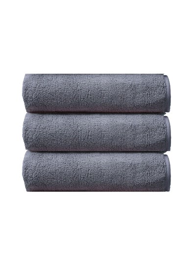 Buy 3 PCS Microfiber Soft Bath Towel Set, Fast Highly Hydroscopicity Fast Drying Skin-friendly Multipurpose Towel for Bathroom Spa Fitness, 70x135CM, Gray in UAE