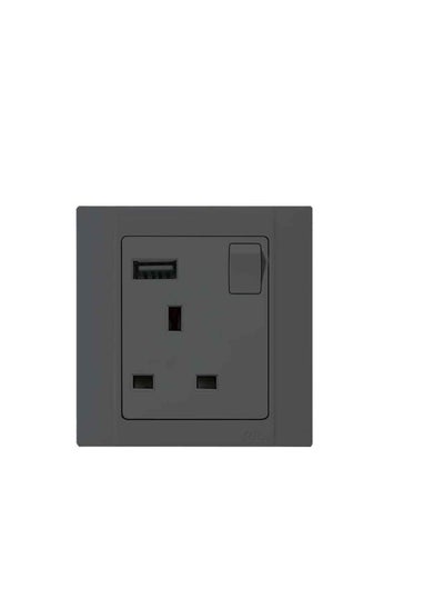 اشتري RR Switched Socket With Usb-1G-13 Ax-Rrvn6679-BLACK في الامارات