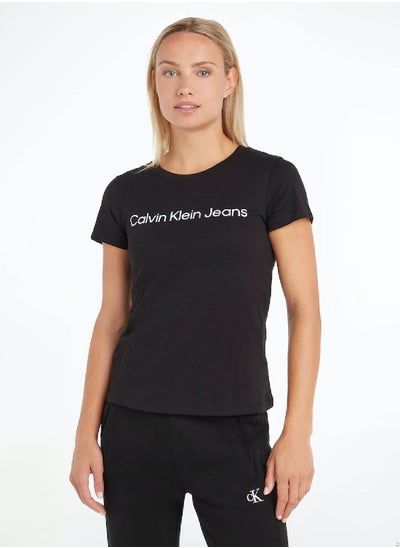 Buy Calvin Klein Jeans Women's T-Shirt - Casual Tops - Cotton , Black in Saudi Arabia