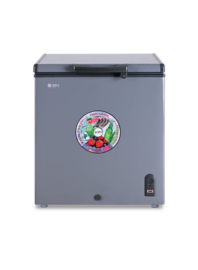 Buy SPJ 150 Litres Chest Freezer, Hard Top Single Door Chest Freezer, White Smooth Inner, Inside Sliding Door, Powerful Compressor, For Home & Restaurants, Color - GREY, POSH-SLW210C in UAE