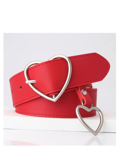 اشتري Trend All Kinds Of Love Buckle Fashion Ladies Belt 105cm Red في الامارات