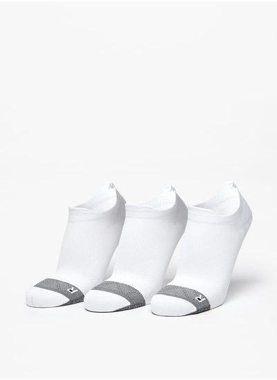 Buy Men's Logo Detail Ankle Length Performance Socks - Set of 3 in UAE