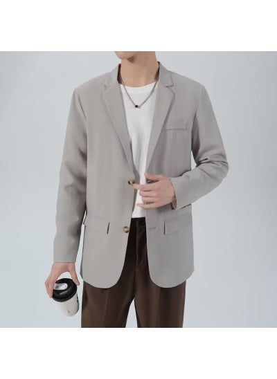 اشتري 1 x 5 pcs Casual Blazer Men Spring 2023 Slim Fit Light gray في السعودية