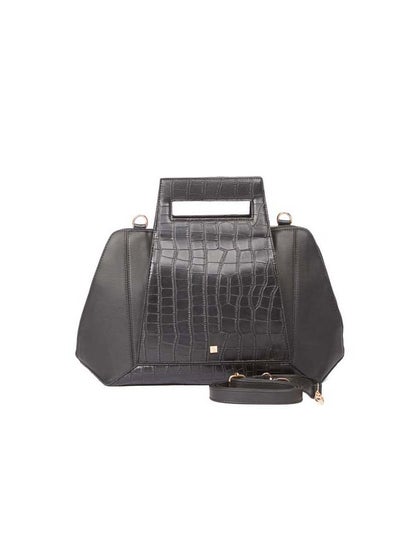 Buy Elegant Faux Leather Logo Embellished Bag With Adjustable Shoulder Strap in Egypt