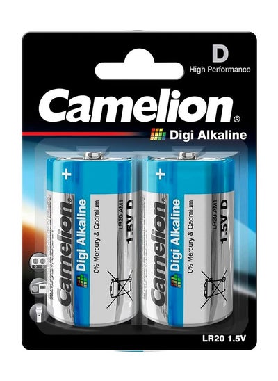 Buy Camelion LR20-BP2DG D Mono Digi Alkaline Battery (Pack of 2) in Egypt