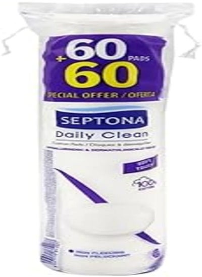 اشتري Septona Round Cotton Pads for Daily Cleaning - Promo 60+60 Pieces في مصر