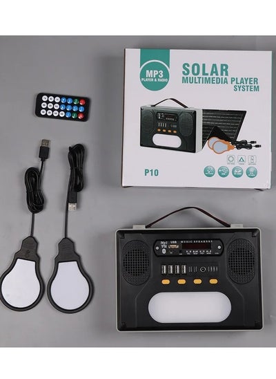 Buy P10 Solar  Multimedia Player Sytem Rechargeable Multifunction Radio  MP3 Player in UAE