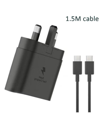 اشتري محول شاحن سريع 45 وات، قابس شاحن سريع USB C وكابل شحن 1.5 متر من النوع C، متوافق مع محولات كابل شحن Samsung Galaxy S24 Ultra وS23 Ultra وS22 وZ Fold 5 وA14 وA33 وA54 USB C في السعودية