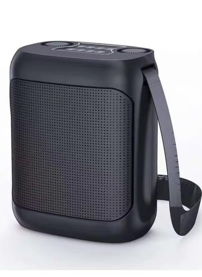 اشتري YS-220 Outdoor Karaoke Speaker Big Strap Speaker With Dual UHF Wireless Microphone Black في الامارات