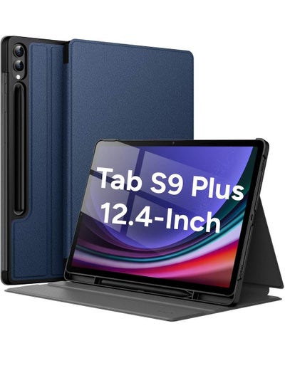 Buy Case For Samsung Galaxy Tab S9 Plus 12.4-Inch with S Pen Holder, Slim Folio Stand Protective Tablet Cover, Multi-Angle Viewing Blue in UAE