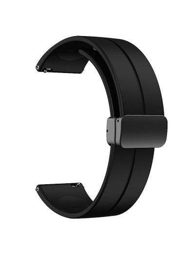 اشتري 22mm Silicone Strap With Magnetic Folding Buckle  For Huawei GT3 GT2 GT2 Pro GT3 Pro Black في مصر